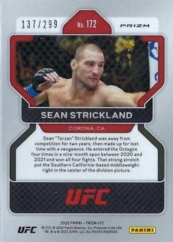 2022 Panini Prizm UFC - Red Prizms #172 Sean Strickland Back