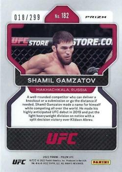 2022 Panini Prizm UFC - Red Prizms #182 Shamil Gamzatov Back