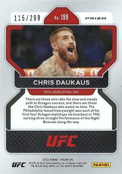 2022 Panini Prizm UFC - Red Prizms #199 Chris Daukaus Back