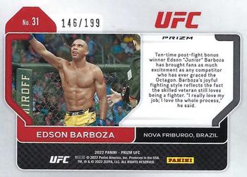 2022 Panini Prizm UFC - Blue Prizms #31 Edson Barboza Back