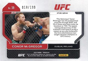 2022 Panini Prizm UFC - Blue Prizms #39 Conor McGregor Back