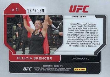 2022 Panini Prizm UFC - Blue Prizms #41 Felicia Spencer Back