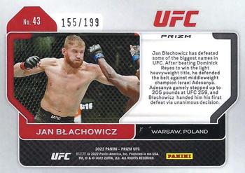 2022 Panini Prizm UFC - Blue Prizms #43 Jan Blachowicz Back