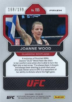 2022 Panini Prizm UFC - Blue Prizms #195 Joanne Wood Back