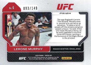 2022 Panini Prizm UFC - Purple Prizms #6 Lerone Murphy Back