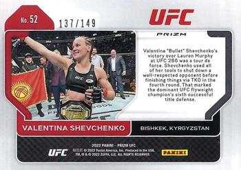 2022 Panini Prizm UFC - Purple Prizms #52 Valentina Shevchenko Back