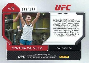 2022 Panini Prizm UFC - Purple Prizms #59 Cynthia Calvillo Back