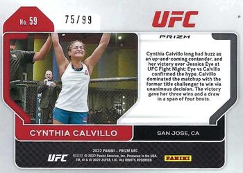 2022 Panini Prizm UFC - Orange Prizms #59 Cynthia Calvillo Back