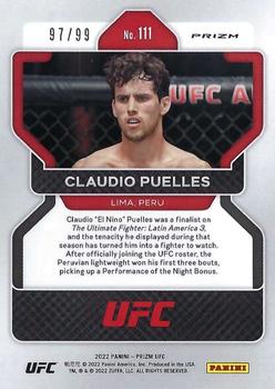 2022 Panini Prizm UFC - Orange Prizms #111 Claudio Puelles Back