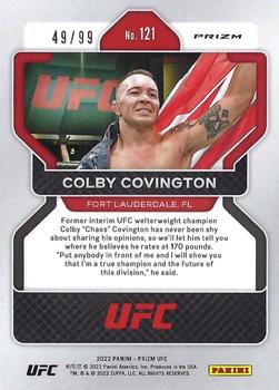 2022 Panini Prizm UFC - Orange Prizms #121 Colby Covington Back