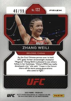 2022 Panini Prizm UFC - Orange Prizms #122 Zhang Weili Back