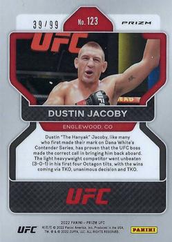 2022 Panini Prizm UFC - Orange Prizms #123 Dustin Jacoby Back