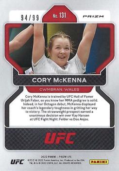 2022 Panini Prizm UFC - Orange Prizms #131 Cory McKenna Back