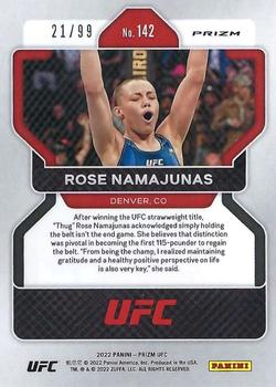 2022 Panini Prizm UFC - Orange Prizms #142 Rose Namajunas Back