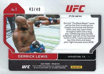 2022 Panini Prizm UFC - Teal Prizms #1 Derrick Lewis Back