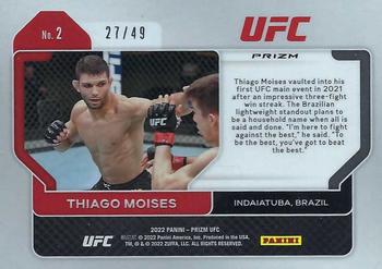 2022 Panini Prizm UFC - Teal Prizms #2 Thiago Moises Back