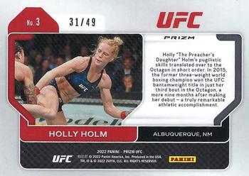2022 Panini Prizm UFC - Teal Prizms #3 Holly Holm Back