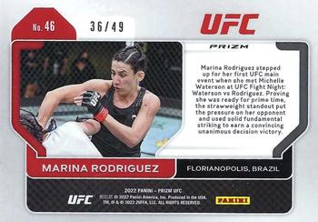 2022 Panini Prizm UFC - Teal Prizms #46 Marina Rodriguez Back