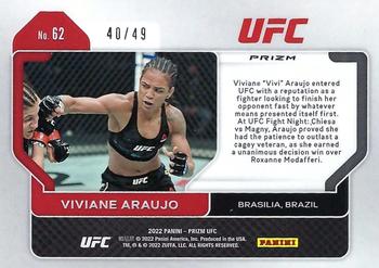 2022 Panini Prizm UFC - Teal Prizms #62 Viviane Araujo Back
