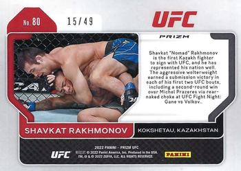 2022 Panini Prizm UFC - Teal Prizms #80 Shavkat Rakhmonov Back