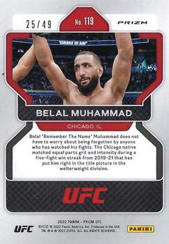 2022 Panini Prizm UFC - Teal Prizms #119 Belal Muhammad Back