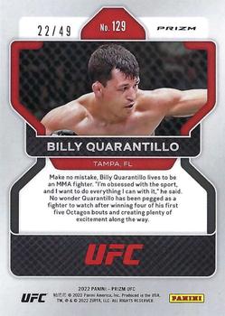 2022 Panini Prizm UFC - Teal Prizms #129 Billy Quarantillo Back