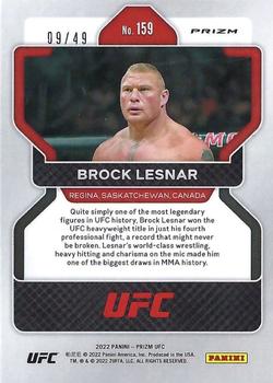 2022 Panini Prizm UFC - Teal Prizms #159 Brock Lesnar Back