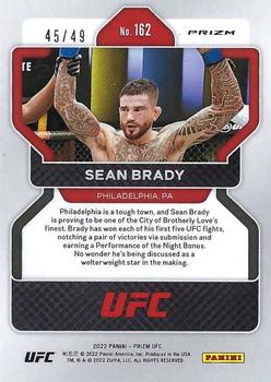 2022 Panini Prizm UFC - Teal Prizms #162 Sean Brady Back