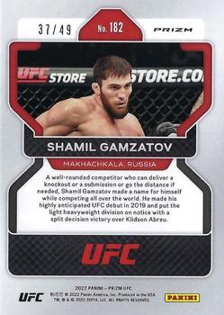 2022 Panini Prizm UFC - Teal Prizms #182 Shamil Gamzatov Back