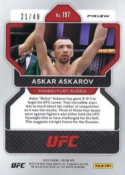 2022 Panini Prizm UFC - Teal Prizms #197 Askar Askarov Back