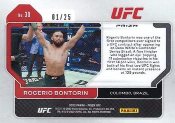 2022 Panini Prizm UFC - Mojo Prizms #30 Rogerio Bontorin Back