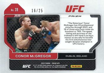 2022 Panini Prizm UFC - Mojo Prizms #39 Conor McGregor Back