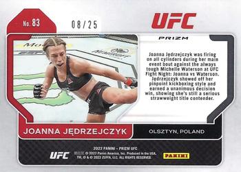 2022 Panini Prizm UFC - Mojo Prizms #83 Joanna Jedrzejczyk Back