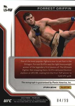 2022 Panini Prizm UFC - Legendary Signatures Red #LS-FGF Forrest Griffin Back