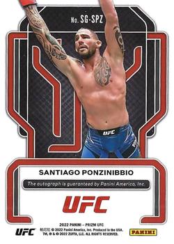 2022 Panini Prizm UFC - Signatures #SG-SPZ Santiago Ponzinibbio Back