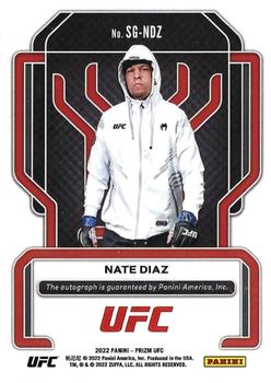 2022 Panini Prizm UFC - Signatures #SG-NDZ Nate Diaz Back