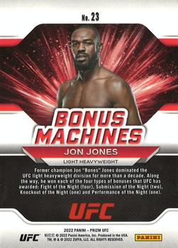 2022 Panini Prizm UFC - Bonus Machines #23 Jon Jones Back
