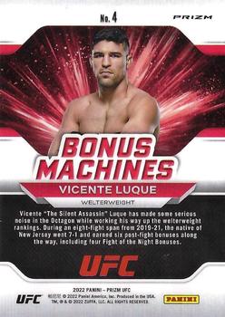 2022 Panini Prizm UFC - Bonus Machines Green #4 Vicente Luque Back