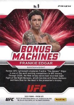 2022 Panini Prizm UFC - Bonus Machines Green #9 Frankie Edgar Back