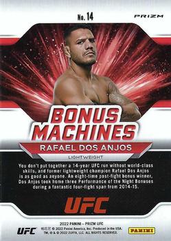 2022 Panini Prizm UFC - Bonus Machines Green #14 Rafael Dos Anjos Back