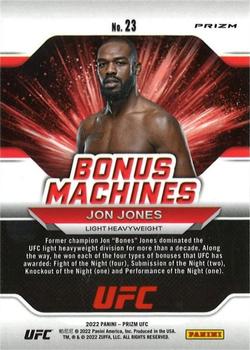 2022 Panini Prizm UFC - Bonus Machines Green #23 Jon Jones Back