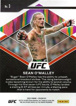 2022 Panini Prizm UFC - Fearless #3 Sean O'Malley Back