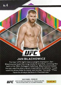 2022 Panini Prizm UFC - Fearless #4 Jan Blachowicz Back