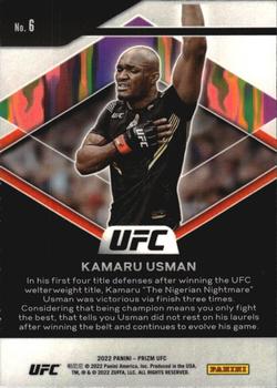 2022 Panini Prizm UFC - Fearless #6 Kamaru Usman Back