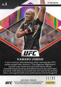 2022 Panini Prizm UFC - Fearless Mojo #6 Kamaru Usman Back
