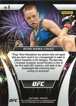 2022 Panini Prizm UFC - Fireworks #6 Rose Namajunas Back
