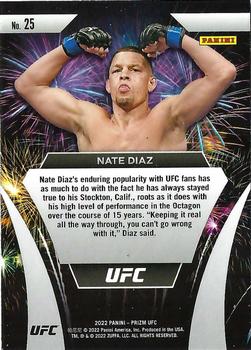 2022 Panini Prizm UFC - Fireworks #25 Nate Diaz Back
