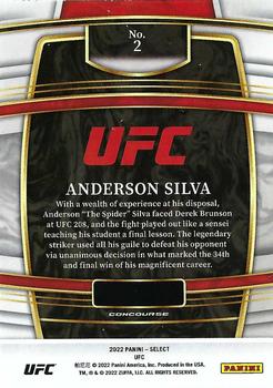 2022 Panini Select UFC #2 Anderson Silva Back