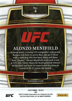 2022 Panini Select UFC #4 Alonzo Menifield Back