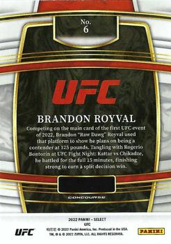 2022 Panini Select UFC #6 Brandon Royval Back